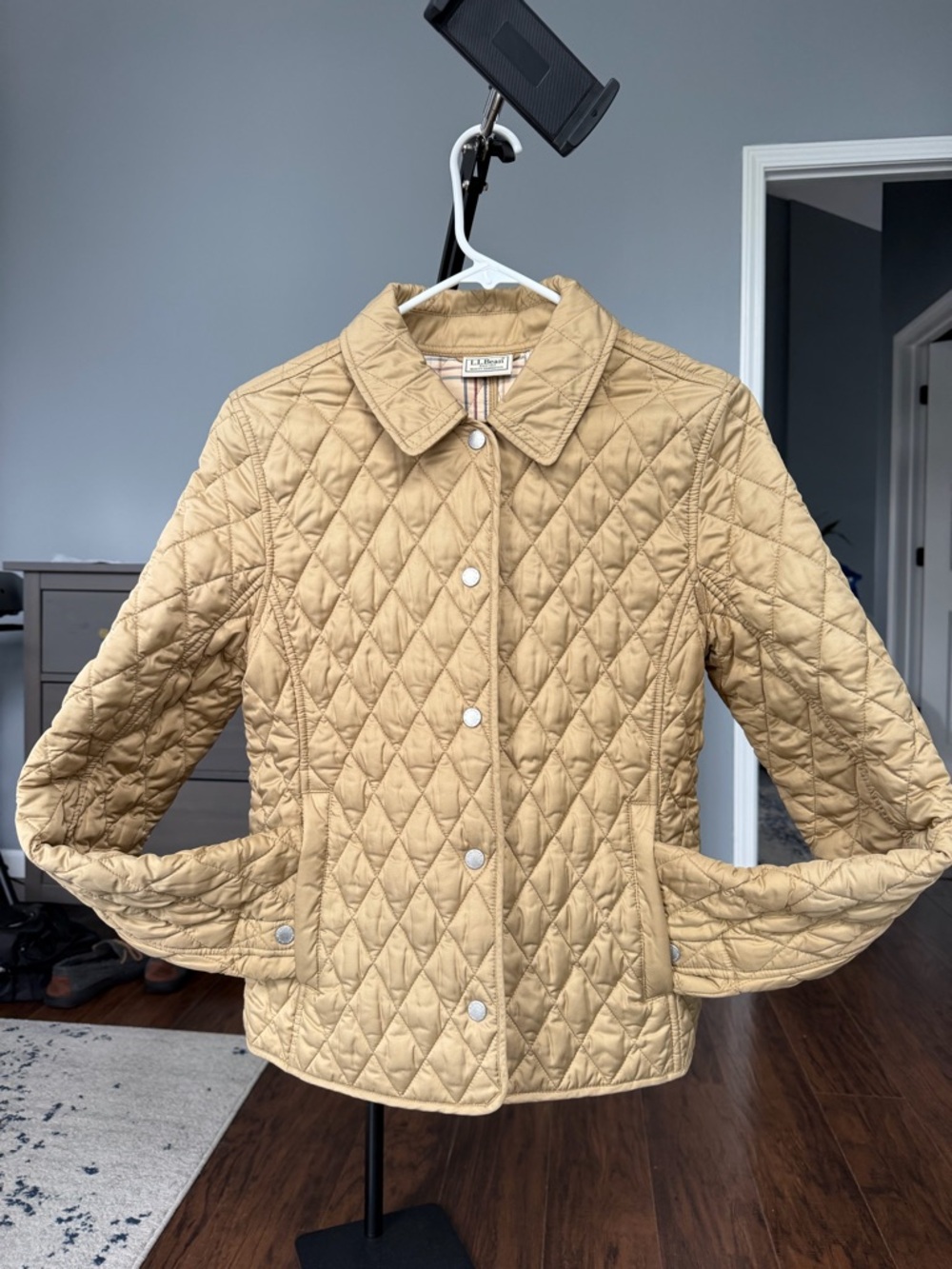 Vintage L.L. Bean Quilted Tan Puffer Jacket - Picture 9 of 16